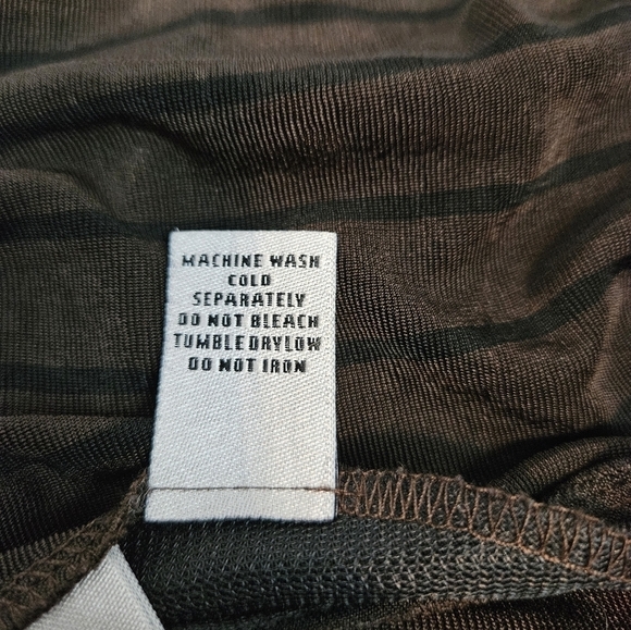 Chico's Travelers Brown & Black Striped Front Snap Cardigan Size Medium D103 - Picture 6 of 8